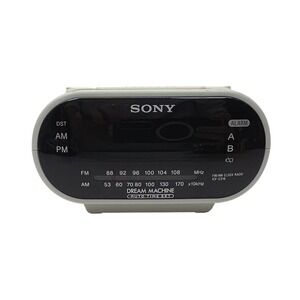 Sony Dream Machine ICF-C318 FM AM Dual Alarm Clock Radio White Green LED Display